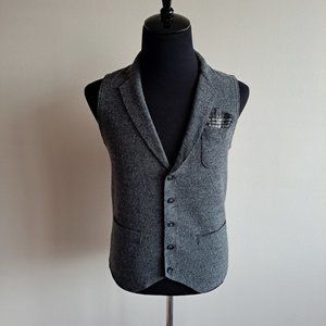 NWT Phil Petter Walk Grey 100% Merino Wool Knitwear Vest Size M